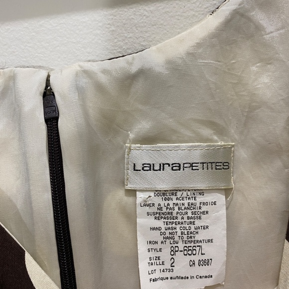 HOST PICK Vintage Laura Petites Brown and White Polka Dot Cocktail Dress - Picture 6 of 7